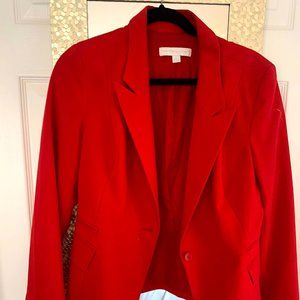 Bright Red New York and Company Tuxedo Blazer
